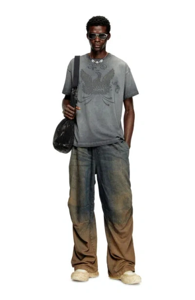 Diesel T-shirt With Phoenix Devoré