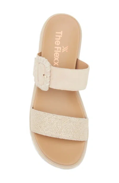 The Flexx Atena Platform Slide Sandal In Neutral