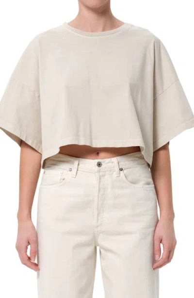 Agolde Arli Oversize Cotton Crop T-shirt In White