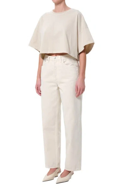 Agolde Arli Oversize Cotton Crop T-shirt In White