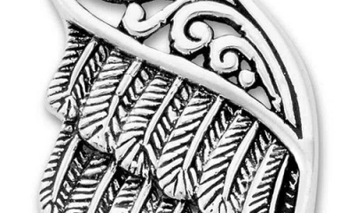Samuel B. Sterling Silver Feather Wing Pendant In Silver