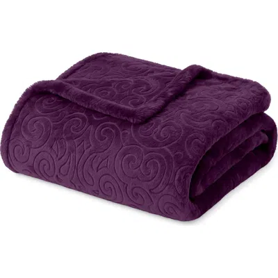 Luxury Home Dama Embossed Fleece Throw Blanket