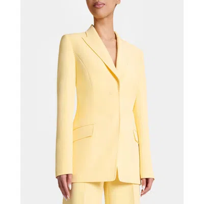 Santorelli Enrica Two-button Jacket In Techno Crepe In Yellow