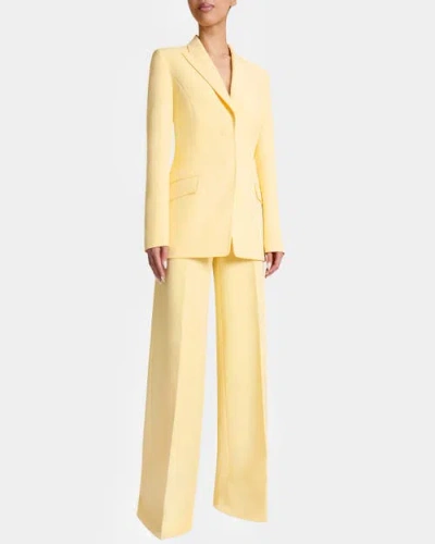 Santorelli Enrica Two-button Jacket In Techno Crepe In Yellow
