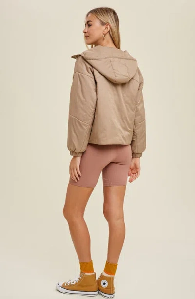 Wishlist Hooded Nylon Anorak Jacket In Neutral