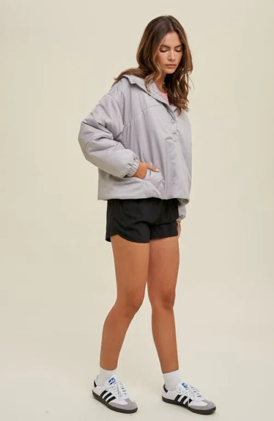 Wishlist Hooded Nylon Anorak Jacket In Gray