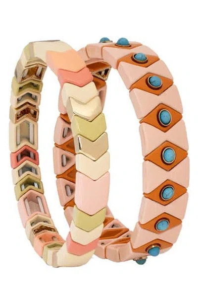Saachi Evil Eye Stretch Bracelet Set In Neutral