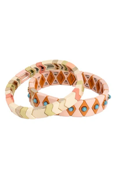 Saachi Evil Eye Stretch Bracelet Set In Neutral