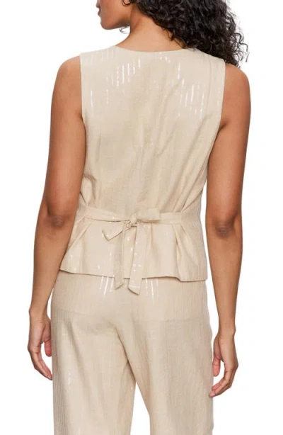 Sanctuary Sequin Relaxed Modern Vest Jacket In Neutral