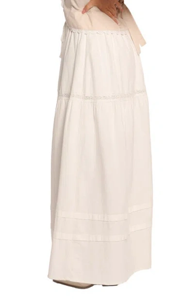 Petal And Pup Petal & Pup Darlie Lace Trim Tiered Maxi Skirt In Neutral