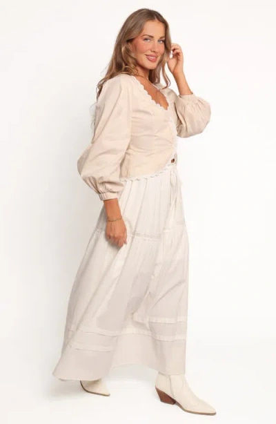 Petal And Pup Petal & Pup Darlie Lace Trim Tiered Maxi Skirt In Neutral