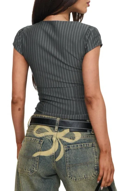 Princess Polly Santa Cruz Pinstripe Fitted Top