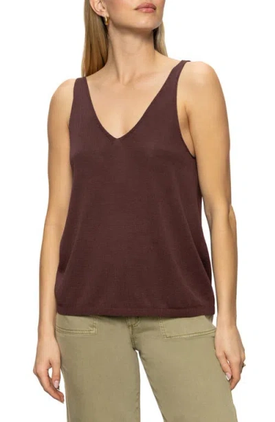 Sanctuary Women's V-neck Sleeveless Pullover Sweater In Brown