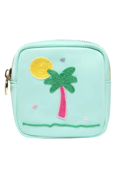 Stoney Clover Lane Palm Tree Embroidered Mini Pouch