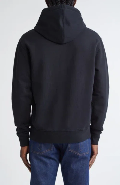 Ami Alexandre Mattiussi Ami Black Cotton Hoodie With Embroidered Logo And Functional Pockets In Black