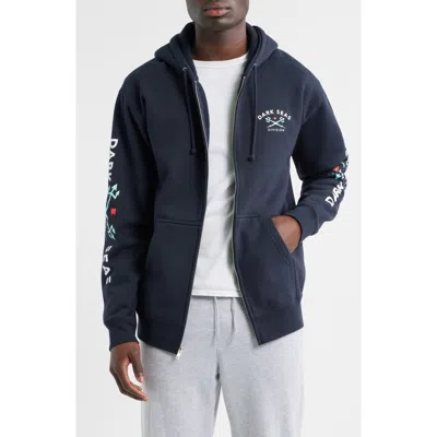 Dark Seas Headmaster Iii Zip Fleece Hoodie In Blue