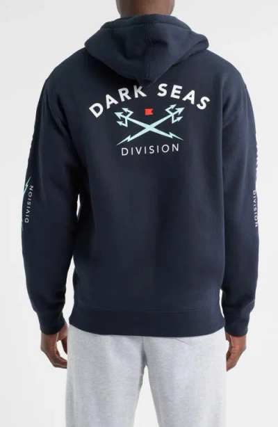 Dark Seas Headmaster Iii Zip Fleece Hoodie In Blue