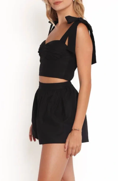 Petal And Pup Petal & Pup Benji Cotton & Linen Crop Top & Shorts Set In Black