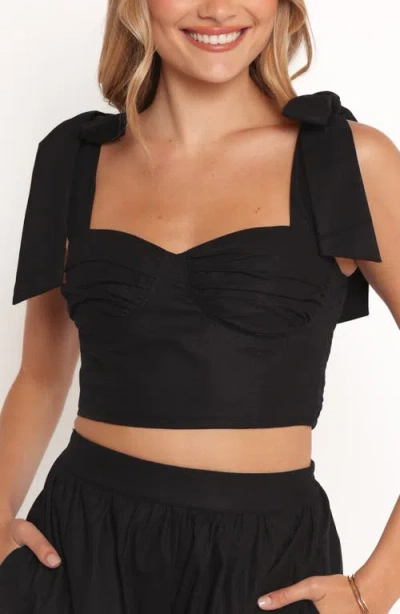 Petal And Pup Petal & Pup Benji Cotton & Linen Crop Top & Shorts Set In Black