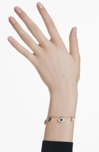 Swarovski Symbolic Charms Bracelet In Blue/gold Tone Plated