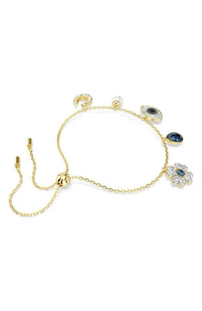 Swarovski Symbolic Charms Bracelet In Blue/gold Tone Plated