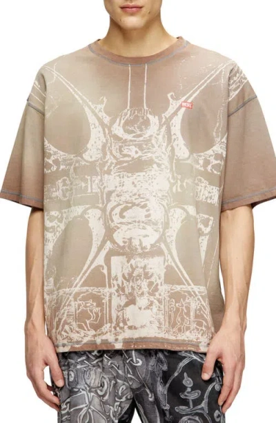 Diesel Mens 7ff T-boxt-t13 Medieval-print Cotton-jersey T-shirt