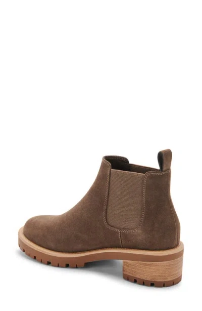 Blondo Mayes Waterproof Chelsea Boot In Dark Taupe Suede