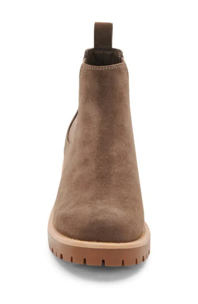Blondo Mayes Waterproof Chelsea Boot In Dark Taupe Suede