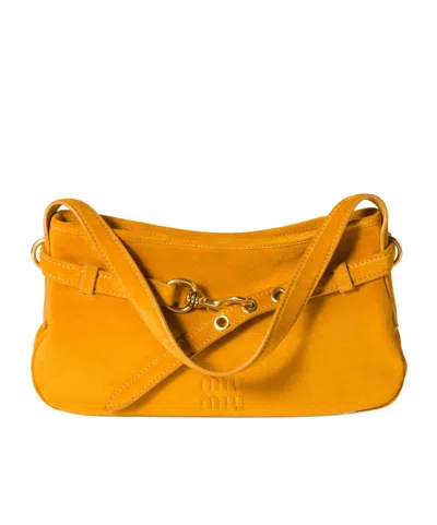 Miu Miu Orange Aventure Shoulder Bag In Yellow