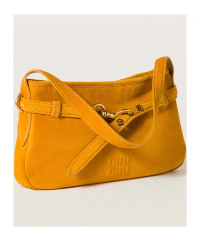 Miu Miu Orange Aventure Shoulder Bag In Yellow