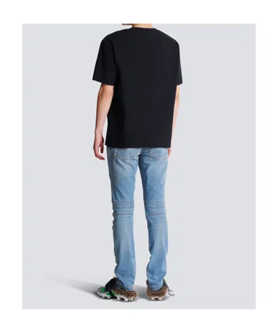 Balmain Crew Neck Flocked Letter T-shirt