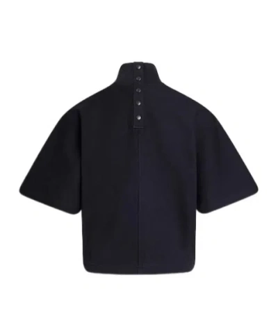 Alaïa Ribbed High Neck T-shirt In Black