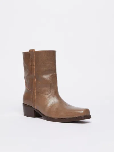 Weekend Max Mara Ranch Leather Cowboy Boots