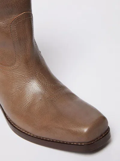 Weekend Max Mara Ranch Leather Cowboy Boots