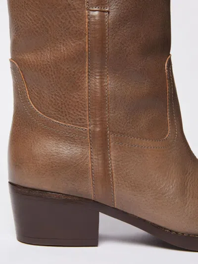 Weekend Max Mara Ranch Leather Cowboy Boots