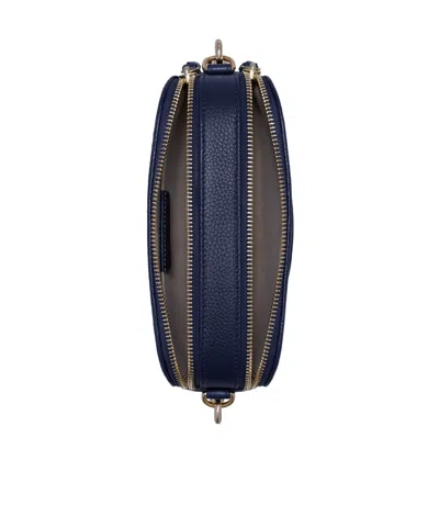 Tory Burch Mini Miller Grained Leather Crossbody Bag In Blue