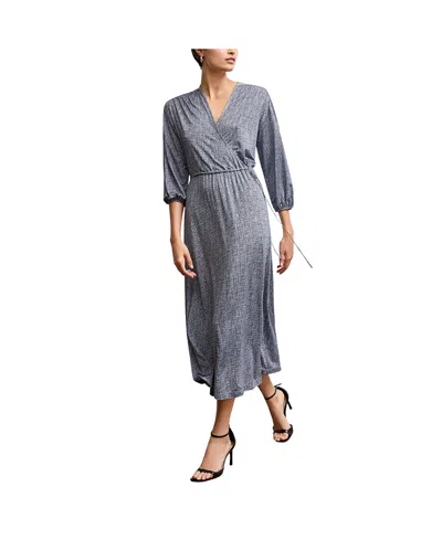 M.m.lafleur Hope Wrap Dress In Blueprint Sketch