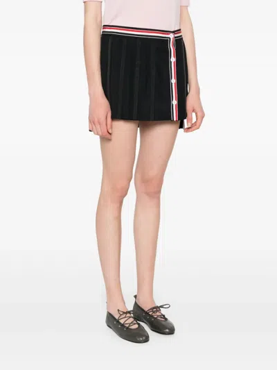 Thom Browne School Uniform Plain Weave Mini Skirt In Black