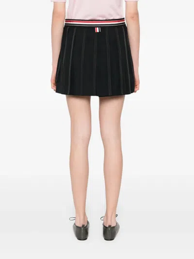 Thom Browne School Uniform Plain Weave Mini Skirt In Black