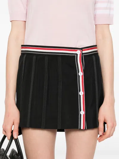 Thom Browne School Uniform Plain Weave Mini Skirt In Black