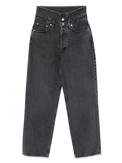 Agolde Panoramic Wild Straight-leg-jeans In Schwarz