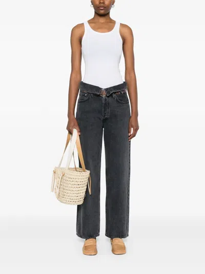 Agolde Panoramic Wild Straight-leg-jeans In Schwarz