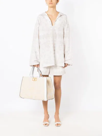 Valentino Geometric-print Drawstring Shorts