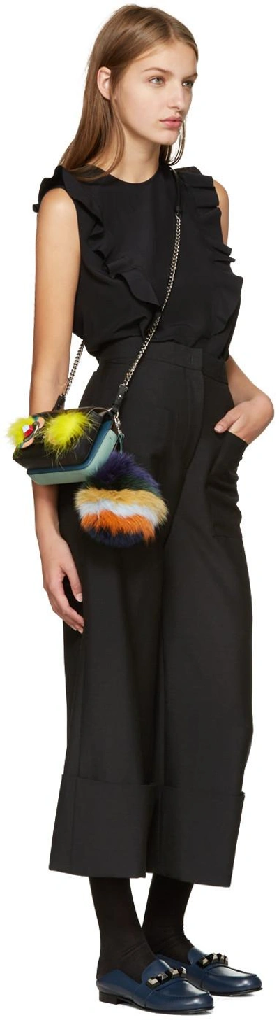 Shop Fendi Black Eyes Double Micro Baguette Bag