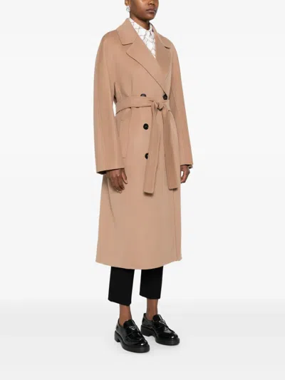 S Max Mara Paul Double-breasted Wool Coat In Brown