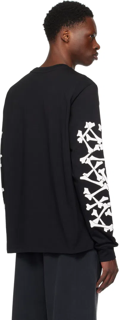 Amiri Cotton Sweatshirt Featuring Bone Print In Black