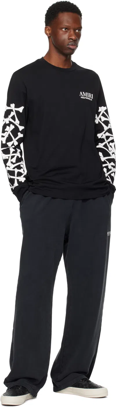 Amiri Cotton Sweatshirt Featuring Bone Print In Black