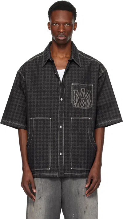 Amiri Men's Ma Quad Work Shirt In Gray