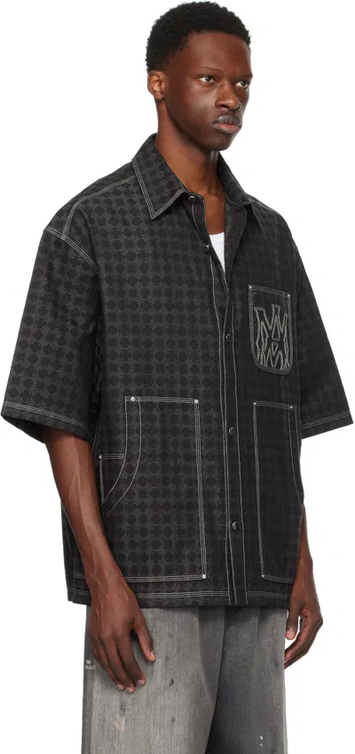 Amiri Men's Ma Quad Work Shirt In Gray