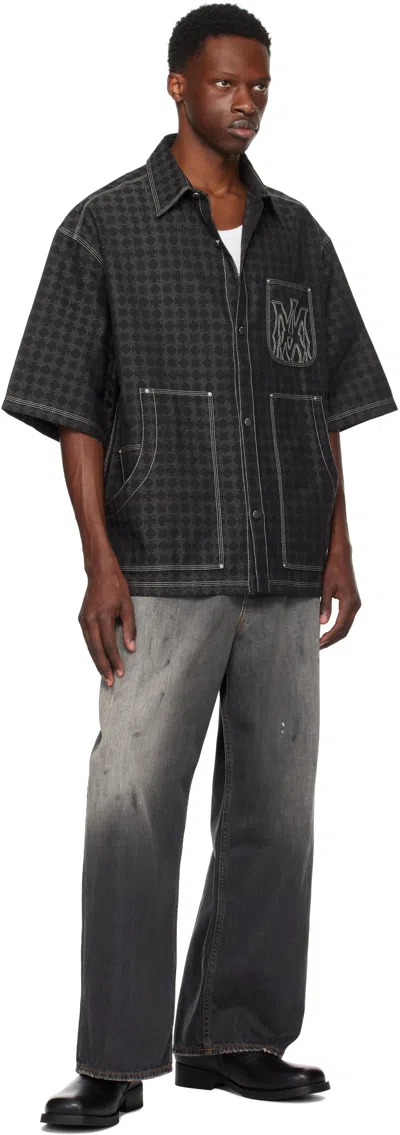 Amiri Men's Ma Quad Work Shirt In Gray